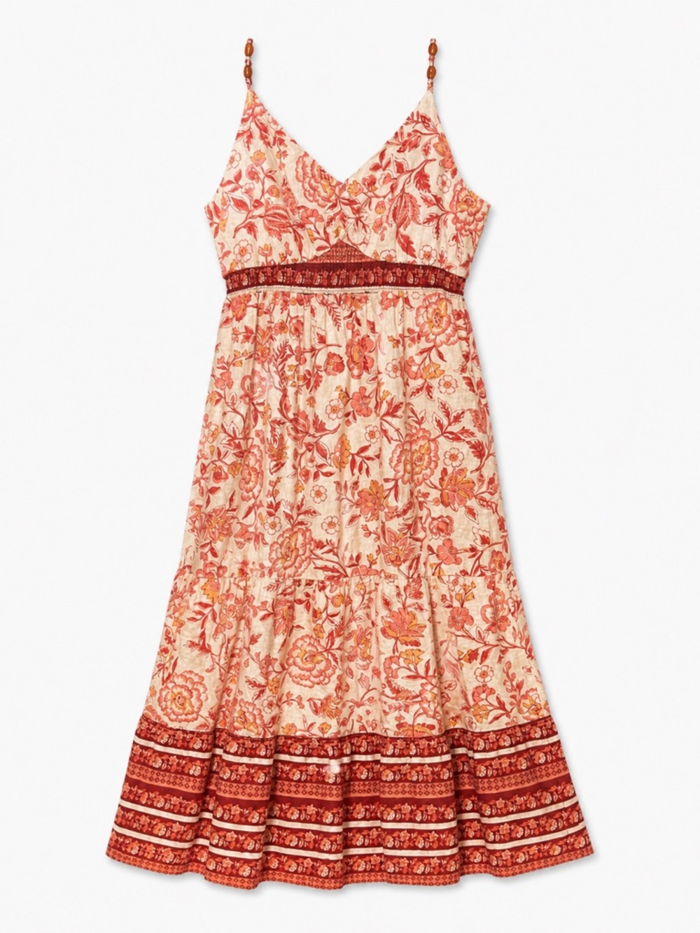 Rachel Zoe Coral and Cream FloralLinen Blend Maxi Dress w’ pockets XL - Picture 2 of 9